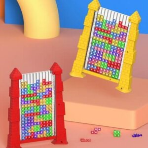 Intelligent Colorful 3D Plastic Russian Blocks Puzzle Game with Vertical Frame Game Board