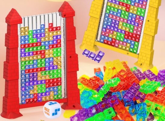 Intelligent Colorful 3D Plastic Russian Blocks Puzzle Game with Vertical Frame Game Board