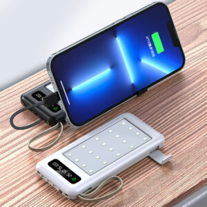 10000mAh Bidirectional Power Bank with 4 Camping Light Modes