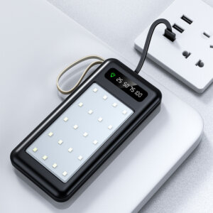 10000mAh Bidirectional Power Bank with 4 Camping Light Modes