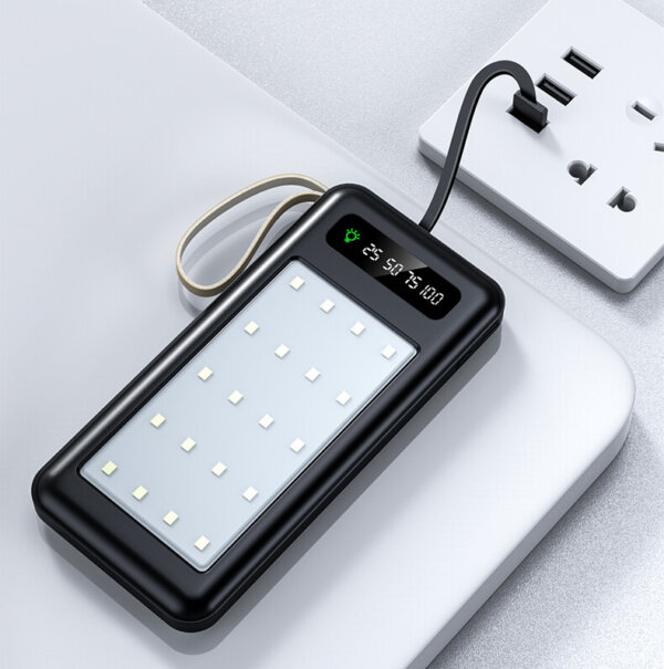 10000mAh Bidirectional Power Bank with 4 Camping Light Modes