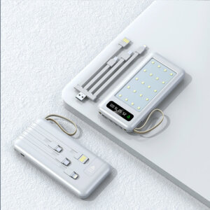 10000mAh Bidirectional Power Bank with 4 Camping Light Modes