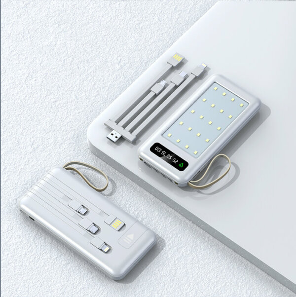 10000mAh Bidirectional Power Bank with 4 Camping Light Modes