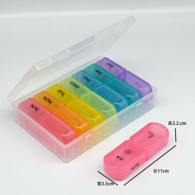 Weekly AM/PM Pill Organizer 2 Times A Day-Day and Night Pill Containers for Pills/Vitamin/Fish Oil/Supplements