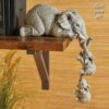 3 Pcs Elephant Shelf Sitter Resin Statue -Mother and Two Babies