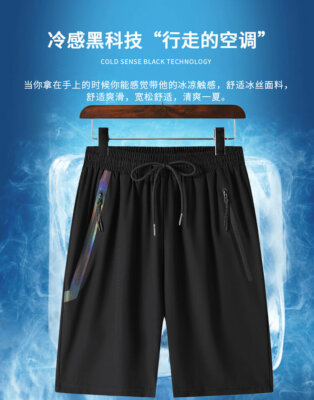 Casual Ice Silk Effect Shorts