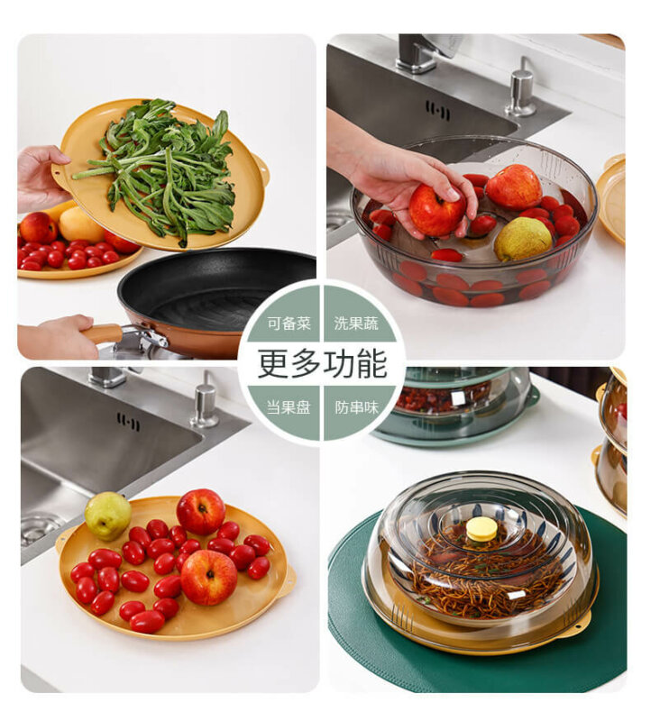 Food Plate Cover With Easy Grip Handle