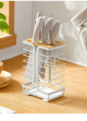 Top Hollow Iron Wire 8 Slots Knife Block Holder