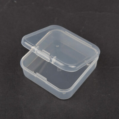 Mini Clear Plastic Organizer Storage Box Containers with Hinged Lids for Small Items