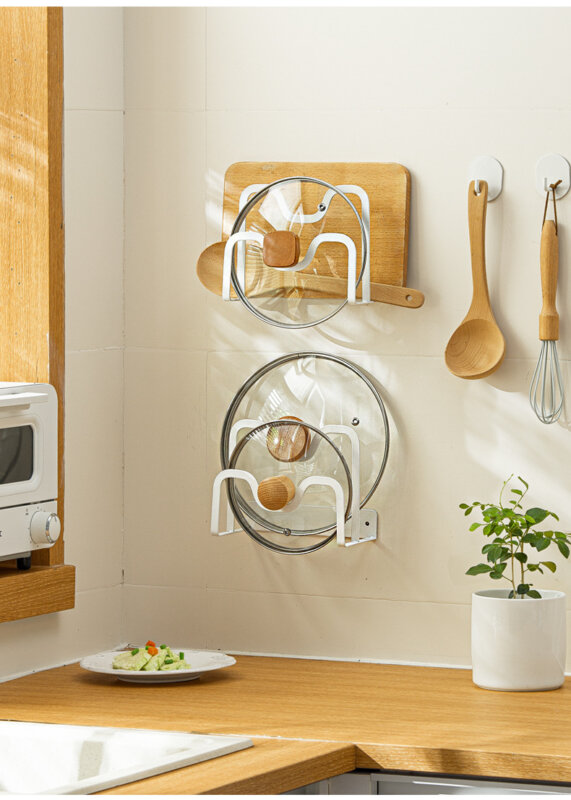 Wall Mount Pot Lid Organizer Rack