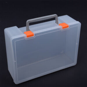 Large Plastic Craft Storage Containers with Handle and Hinged Lid