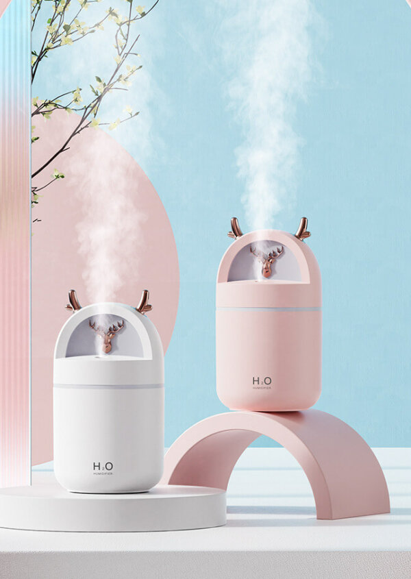 Cute Deer Humidifier with Lights, 2 Mist Modes, Auto Shut Off