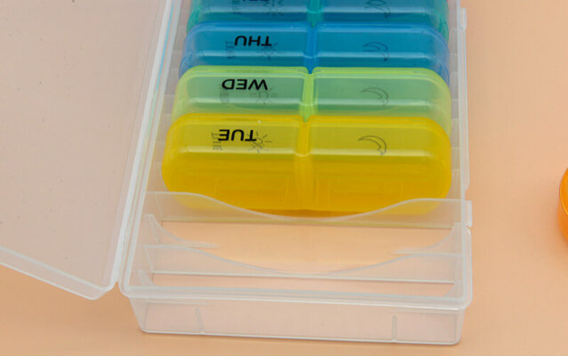 Weekly AM/PM Pill Organizer 2 Times A Day-Day and Night Pill Containers for Pills/Vitamin/Fish Oil/Supplements