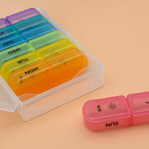 Weekly AM/PM Pill Organizer 2 Times A Day-Day and Night Pill Containers for Pills/Vitamin/Fish Oil/Supplements