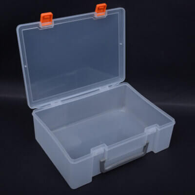 Large Plastic Craft Storage Containers with Handle and Hinged Lid