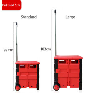 Foldable 2 Wheels Rolling Shopping Cart with Telescoping Handle and Lid