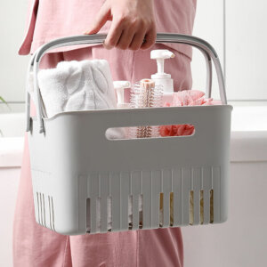 Plastic Bathroom Storage Basket with Handle