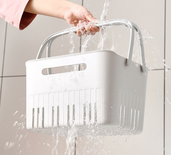 Plastic Bathroom Storage Basket with Handle