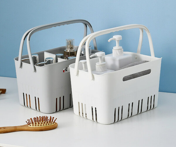 Plastic Bathroom Storage Basket with Handle