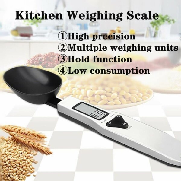 Rechargeable Digital Multifunctional Kitchen Spoon Scale with Accurate LCD Display