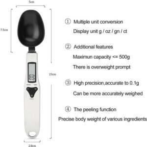 Rechargeable Digital Multifunctional Kitchen Spoon Scale with Accurate LCD Display