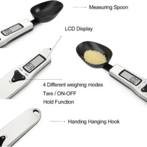 Rechargeable Digital Multifunctional Kitchen Spoon Scale with Accurate LCD Display