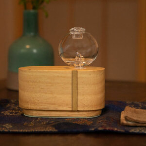Natural Wood Portable Glass Nebulizer