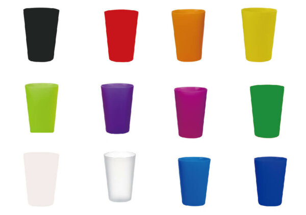 Reusable Plastic Cups-Set of 12 Multicolor