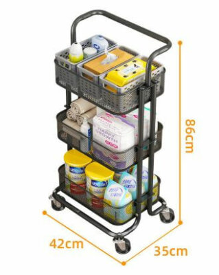 3 Tiers Rolling Storage Cart 4