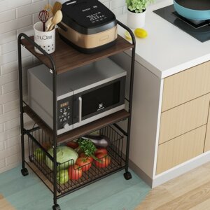 3 Tiers Rolling Storage Cart with Wheels 3