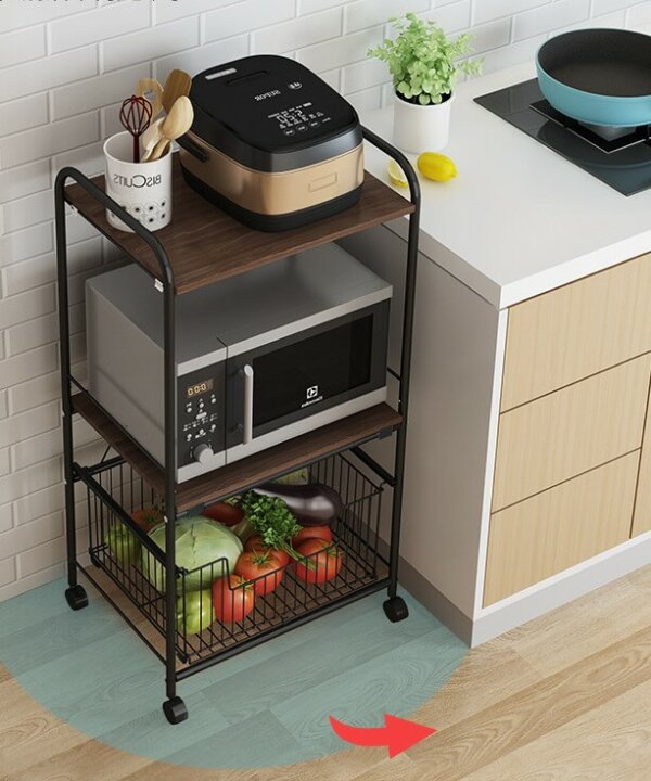 3 Tiers Rolling Storage Cart with Wheels 3