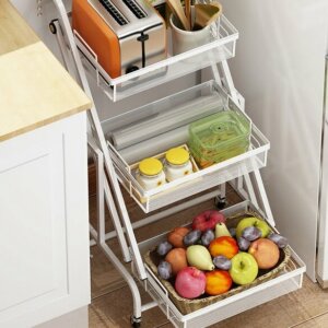 Adjustable Angle 3 Tiers Rolling Storage Cart 10