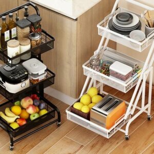 Adjustable Angle 3 Tiers Rolling Storage Cart 12