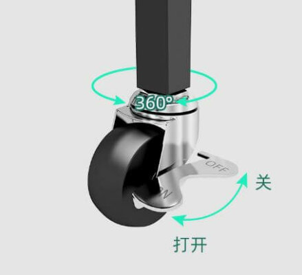 Adjustable Angle 3 Tiers Rolling Storage Cart 2