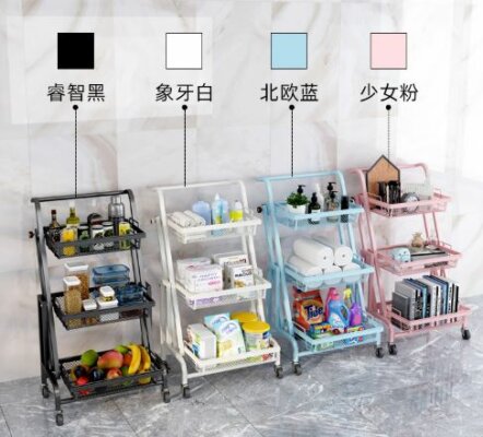 Adjustable Angle 3 Tiers Rolling Storage Cart 4