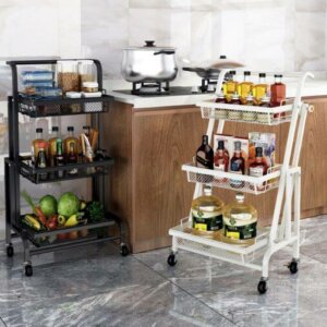 Adjustable Angle 3 Tiers Rolling Storage Cart 6