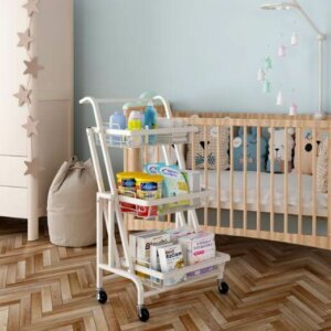 Adjustable Angle 3 Tiers Rolling Storage Cart 7