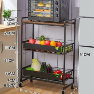 Kitchen Bakers Rack Microwave Stand Cart on Wheels 2