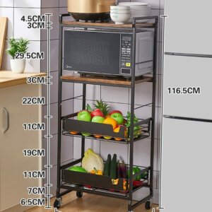 Kitchen Bakers Rack Microwave Stand Cart on Wheels 3