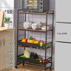 Kitchen Bakers Rack Microwave Stand Cart on Wheels 4