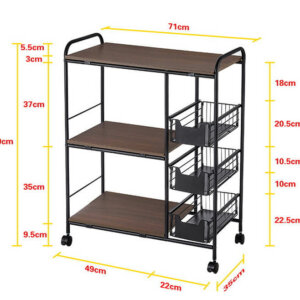 Kitchen Storage Bakers Rack with Wheels 8