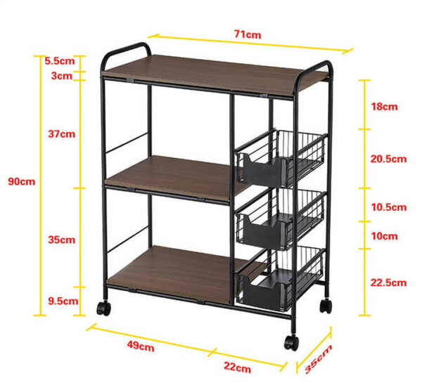 Kitchen Storage Bakers Rack with Wheels 8