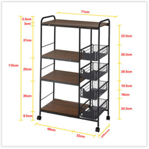 Kitchen Storage Bakers Rack with Wheels 9