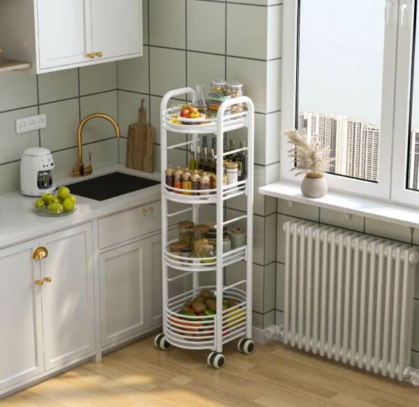 Kitchen Storage Rack with Rolling Wheels 12