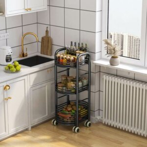 Kitchen Storage Rack with Rolling Wheels 13