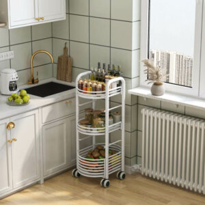 Kitchen Storage Rack with Rolling Wheels