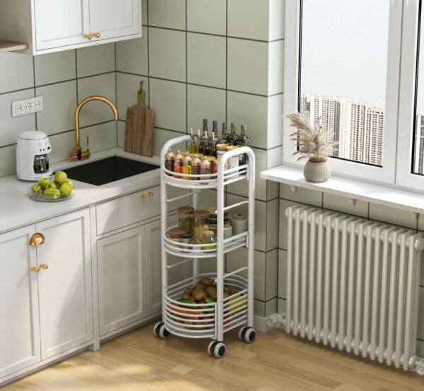 Kitchen Storage Rack with Rolling Wheels