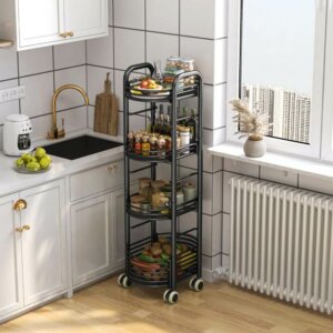 Kitchen Storage Rack with Rolling Wheels 8