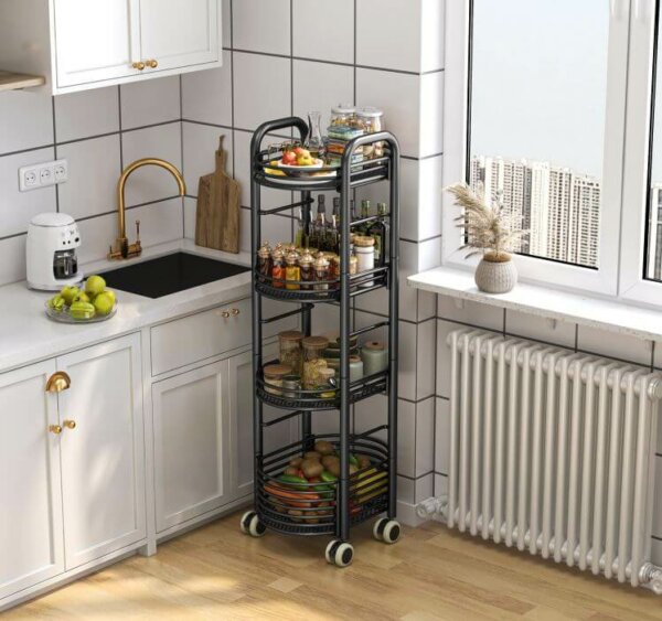 Kitchen Storage Rack with Rolling Wheels 8