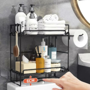 Multifunctional 2 Tier Bathroom Organizer Shelf 2